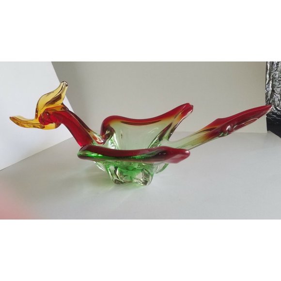 Vintage Murano Art Glass Duck in flight Dish Bowl Figurine 13" long - Picture 4 of 10